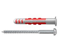 8mm x 48mm DuoSeal Wall Plugs with Screws for Wet Areas, 50 Pack - 557728