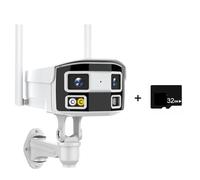 8MP 180° Dual Lens IP Camera 2K 4MP POE Panoramic Security Camera 4K Human Detection Bullet Camera Outdoor Surveillance NVR(8MP WIFI With 32G)