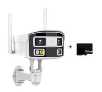 8MP 180° Dual Lens IP Camera 2K 4MP POE Panoramic Security Camera 4K Human Detection Bullet Camera Outdoor Surveillance NVR(8MP WIFI With 128G)