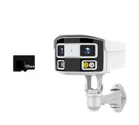 8MP 180° Dual Lens IP Camera 2K 4MP POE Panoramic Security Camera 4K Human Detection Bullet Camera Outdoor Surveillance NVR(4MP POE With 128G)