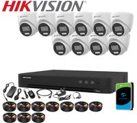 8MP 4K Hikvision-Compatible CCTV Kit PoC ColorVu Smart Light AcuSense DVR IP67