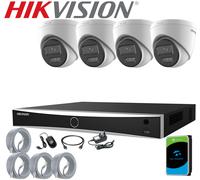 8MP 4K HIKVISION PoE CCTV IP System ColorVu NVR Kit AI Human Vehicle Detection