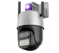 8MP 4K IP Camera Security PTZ Camera 2.8+12mm Dual-Lens Outdoor Color Night Vision Surveillance CCTV Camera 8x Digital Zoom(4MP Add 128G Card)