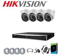 8MP HIKVISION 4K CCTV PoE System ColorVu Night Vision 2-Way Audio IP Camera Kit