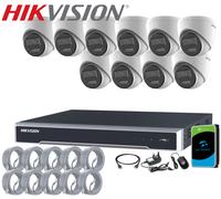 8MP HIKVISION CCTV 4K NVR COLORVU IP POE OUTDOOR 2-WAY AUDIO CAMERA SYSTEM KIT