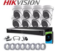 8MP HIKVISION CCTV 4K SMART COLORVU IP POE 2-WAY AUDIO SPEKAER CAMERA SYSTEM KIT