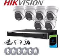 8MP HIKVISION CCTV 4K SMART COLORVU IP POE 2-WAY AUDIO SPEKAER CAMERA SYSTEM KIT