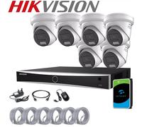 8MP HIKVISION CCTV 4K SMART COLORVU IP POE 2-WAY AUDIO SPEKAER CAMERA SYSTEM KIT