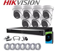 8MP HIKVISION IP POE CCTV 4K SMART LIGHT COLORVU 2-WAY AUDIO CAMERA SYSTEM KIT