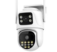 8MP Wireless Security Cameras PTZ WIFI Camera Outdoor Dual Lens Dual Screen 4K Surveillance Camera Smart Auto Tracking Night Vision CCTV IP Camera (Size : 8MP NO SD Card)