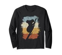8os Retro Australian Marsupial Climbing Koala Silhouette Long Sleeve T-Shirt