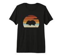 8os Retro Australian Marsupial Cute Wombat Silhouette Premium T-Shirt