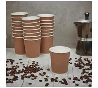 URBNLIVING Double Wall Disposable Hot Drink Cups - Ideal for Coffee Hot Chocolate Tea - Hot Coffee Tea Drinking Cup 50-500 x 8/12/16 Oz