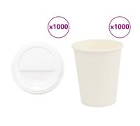 (8oz/200ml) vidaXL Paper Coffee Cups with Lids 1000 pcs 8oz 200ml paper cup