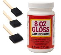 Mod podge 8oz gloss finish glue sealer with 3 foam brushes for decoupage modelling craft non toxic.