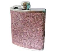 8oz Hip Flask - Plain Glitter Finish - Stainless Steel Whisky Flask - Leakproof Portable Liquor Bottle for Travel, Parties & Gifting (Multi Glitter)