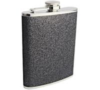 8oz Hip Flask - Plain Glitter Finish - Stainless Steel Whisky Flask - Leakproof Portable Liquor Bottle for Travel, Parties & Gifting (Smoke Silver)