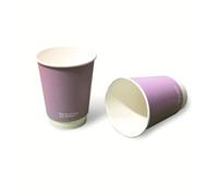8oz Purple Double Wall Coffee Cups, 240ml, Compostable PLA Lining, Pack of 25