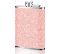 8oz Stainless Steel Flagon, Hip Flasks for Men, Hip Flasks for Women, Flask Alcohol, Hidden Alcohol Containers, for Climbing Camping Barbecue Bar Party (Light Pink