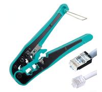 8P Modular Crimper For Pass-Thru Connectors Quick 8P Modular | Anti-slip industrial plastic handle, reduces hand fatigue, lightweight design for repetitive tasks