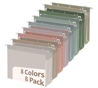 8Pack Extra Capacity Hanging File Folder with Tabs and Movable Dividers Heavy Duty Letter Size Filing Cabinet Organizer 4” Expanding Accordian Pocket for Legal Law Office Files Document (Morandi)