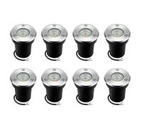 8Pack Landscape Lights LED Well Lights 6W 12V-24V Ground Lights IP67 Waterproof Low Voltage Landscape Lighting for Driveway, Deck, Step, Garden Outdoor Lighing (Warm White)