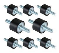 8Pack M8 Rubber Studs Shock Absorber Anti Vibration Isolator Mounts, M8-20mm Rubber Cylindrical Vibration Isolation Mount with 2 Threaded Studs, for Air Compressors, Pump, Garage Motor, Diesel Engines