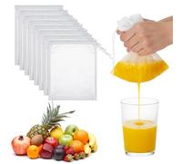 8Pack Nut Milk Bag Strainer for Juicing, Reusable Strainer Bag, Nylon Cheese Cloth Bags for Straining, 12x8 Inch(S)