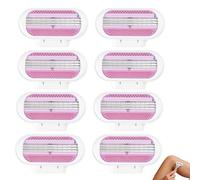 8Pack Replacement Razor Blades for Gillette Venus Women's Razor Blade Refills Extra Smooth 3 Layer Blade & Pivoting Head Design Washable Easy to Replace Glide for Beach Party Bathroom Summer, Pink