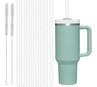 8Pack Replacement Straws for Stanley 40oz 30oz 20oz 14oz Tumbler, Reusable Clear Straws Compatible with Stanley Adventure Quencher Travel Mug Cup, with 2pcs Cleaning Brush… (8)