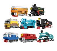 8Pack Train Mini Building Block Set, 619Pcs Classic Steam Locomotive Model | Wide Range of Train Models, Great Birthday Festive Gifts for Teens Adults, Train Enthusiasts and Steam Locomotive Enthusiasts