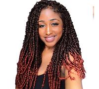 8Packs Pretwisted Passion Twist Crochet Hair Extensions - Prelooped Curly Hair for Black Women - Wate Wave Crochet Braids (20 Inch (Pack of 8), #T-350)