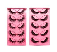 8Pair 3D False Eyelashes Fluffy Natural Look PACK Volume Fluffy Natural Faux Mink Lashes(DRAK PINK)