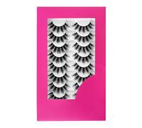 8Pair 3D False Eyelashes Fluffy Natural Look PACK Volume Fluffy Natural Faux Mink Lashes(DRAK PINK)