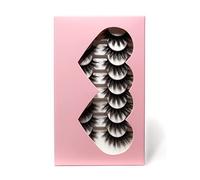 8Pair 3D False Eyelashes Fluffy Natural Look PACK Volume Fluffy Natural Faux Mink Lashes(DRAK PINK)
