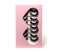 8Pair Cross Thick False Eyelashes Fluffy Natural Look Faux Mink Lashes Volume Eye Fake Eyelashes Lashes Extension with Pink Box