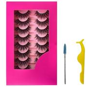 8Pair Cross Thick False Eyelashes Fluffy Natural Look Faux Mink Lashes Volume Eye Fake Eyelashes Lashes Extension with Pink Box