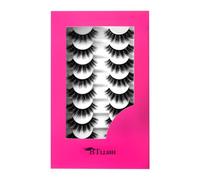 8Pair Cross Thick False Eyelashes Fluffy Natural Look Faux Mink Lashes Volume Eye Fake Eyelashes Lashes Extension with Pink Box