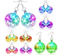 8Pairs Disco Ball Earrings, Light Up Christmas Earrings, Light Up Earrings,Led Earrings,Disco Accessories Women, Glow In The Dark Party Supplies For Women, Bachelorette Dance Costume Accessories