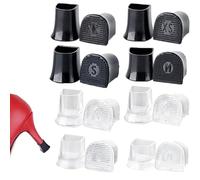 8Pairs Heel Stoppers Silicone Stiletto Heel Protectors Transparent and Black Shoe Heel Protectors Heel Caps Shoes Replacement Tips Pin Stiletto Heel Stoppers Covers Silent for Outdoor Weddings Events
