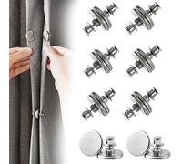8Pairs Magnetic Curtain Clips with Tacks, Strong Double Sided Curtain Magnets Closure,Curtains Magnet Closure No Sewing Prevent Light Leaking Keep Closed for Home Bedroom Bathroom Office