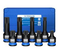 8PC 1/2" Drive Impact XZN Bit Socket Set M12 M14 M16 M18 42CRMO Steel Impact Triple Square Spline Bit Socket Set for Garage & Auto Repair Mechanical