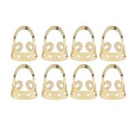 8PC Adjustable Stainless Steel Finger Picks for Guitar Banjo Gold | Adjustable Metal Collar, Finger Pain Relief, Improved Finger Control, Gold
