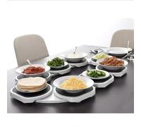 8pc Artistic Lazy Susan 360° Turntable-Faltbar Restaurant Set Expandable Movable Spinner Tray, No Power Needed,Fits Rectangular Tables, Suitable for Parties And Gatherings