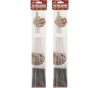 8pc Barbeque Skewers - With Handle, Bbq Accessory | Kebab Sticks, Grill Meat Stainless Steel Multi Purpose Hand Tool, Camping | Pack Of 8, Strong & Durable, Long Lasting