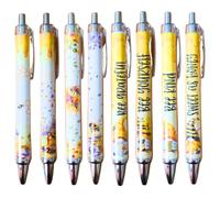 8PC Bee Pens Bumblebee Pen Yellow Purple Bumble Bee Hive Honeycomb Summer Spring School Supplies Gifts Bulk Theme Party Favors Office Work Desk Items Stationary Decor Accessories for Adults Kids