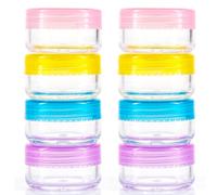 8Pc Clear Travel Pots 10ml for Cosmetic Cream Makeup Container Tub