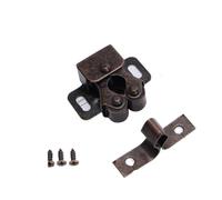 8Pc Door Lock Double Closer Catches Cupboard Cabinet Tool Prong Latch Hardware Bronze Roller Catch Handle for Furniture(Red Bronze)