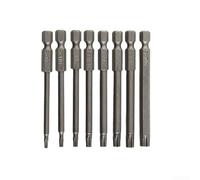 8pc For Torx Bits Set T8 to T40 75mm Long Alloy Steel for 1/4 Inch Hex Shank Tools Electric Screwdriver and Air Drill Compatible