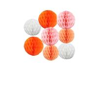 8pc Honeycomb Balls Party Decorations 6'' 8'' Tissue Paper Pom Poms Flower Balls Hanging Paper Honeycomb Balls for Party Baby Shower Birthday Wedding Nursery Wall Decor(6'' 8'' Orange kit)